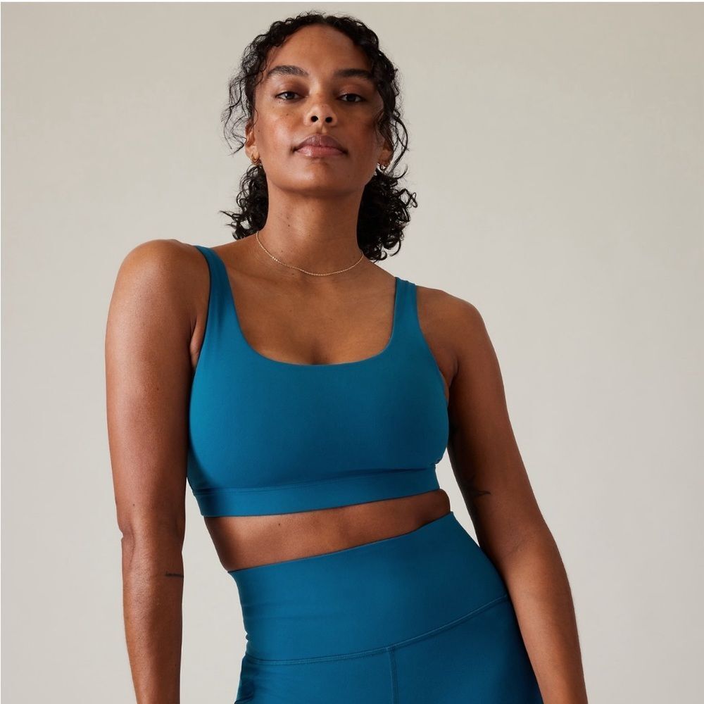 New Athleta Exhale Bra. Medium A-C Dark Lapis Blue